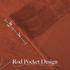 NICETOWN Burnt Orange Room Darkening Curtains for Sliding Patio Door 2 Panels, 52 inch Wide x 96 inch Long, Privacy and Warm Thermal Insulated Long Drapes for Large Door Windows
