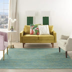 Nourison Home Nourison Essentials Blue Green 7' x Square Area Rug - Easy Clean, Non Shedding, Bed Room, Living Room, Dining Room, Kitchen (7' x Square)