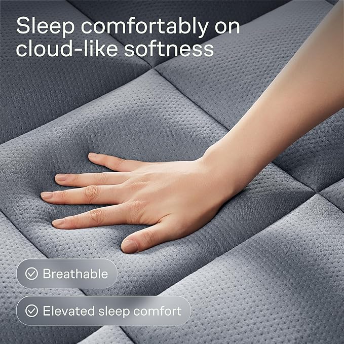 Ultra Soft California King Size Mattress Topper - Viscose Made from Bamboo Pillow Top Mattress Pad for Back Pain Relief - Naturally Cooling for Hot Sleepers, Gray