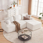 Cloud Sectional Sofa, Boneless Couch for Living Room, Modular Sectional Sofa with Deep Seat, Fluffy L-Shaped Comfy Couch with Right-Facing Chaise, No Assembly Required, Beige
