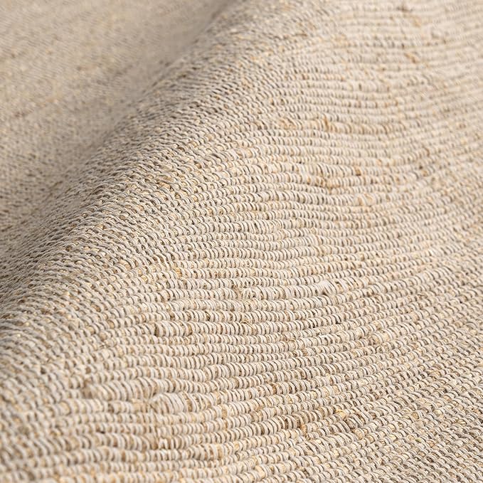 nuLOOM 2'6" x 8' Elfriede Jute & Cotton Hand Woven Area Rug, Natural, Solid Rustic Farmhouse Style, Weaved Design, Natural Fiber, For Bedroom, Living Room, Dining Room, Hallway, Office, Entryway
