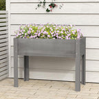 Raised Garden Bed with Legs, 40x20x31'', Solid Wood Elevated Planter Box for Outdoor Backyard Patio