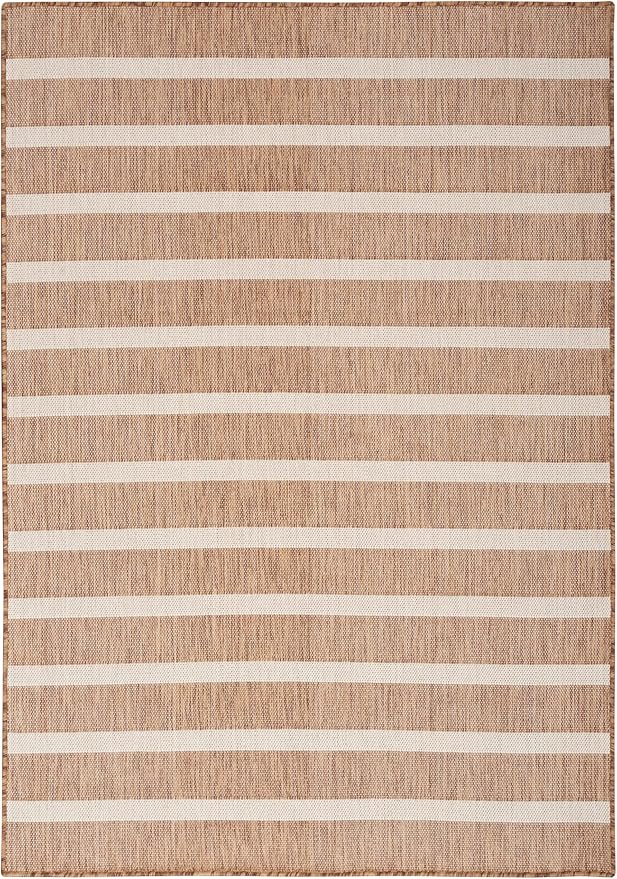 Nourison Home Positano Jute Ivory 6' x 9' Area Rug - Easy Clean, Non Shedding, Bed Room, Living Room, Dining Room, Kitchen (6' x 9')