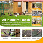 8in x 50ft Black Hardware Cloth 1/2 inch 19Ga PVC Coated Wire Mesh Vinyl Coated Fence, Welded Metal Chicken Wire Fencing Roll, Garden Plant Fencing, for Chicken Coop and Home Improvement