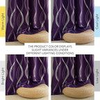 NICETOWN Royal Purple Blackout Curtains 84 inch Long for Living Room, Gothic Vibe for Wave Line Foil Print Design Drapes for Home Decoration Wall Cover, 2 Panels
