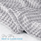 Utopia Bedding Silver 100% Cotton Waffle Blanket 300 GSM [Queen - 90x90 Inch] Soft Lightweight Breathable Bed Blanket for All Season