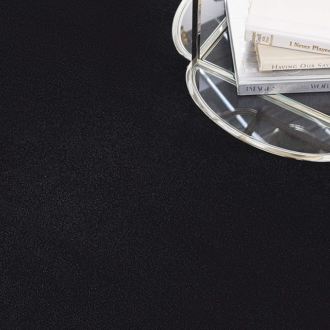 Nourison Home Nourison Essentials Black 8' x Round Area Rug - Easy Clean, Non Shedding, Bed Room, Living Room, Dining Room, Kitchen (8' x Round)