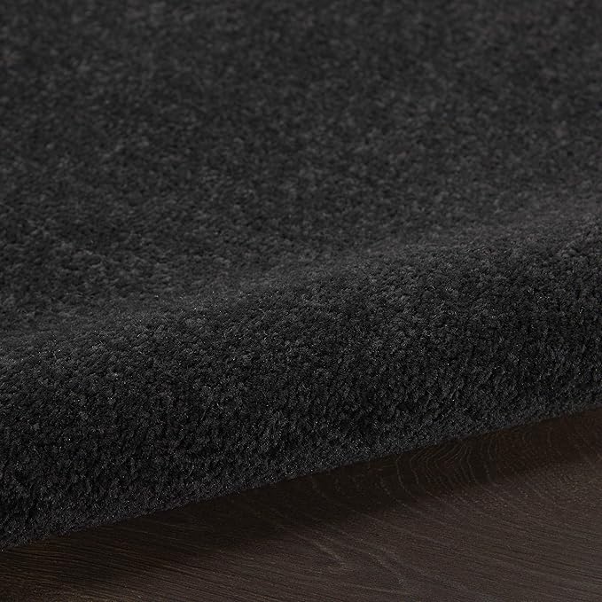 Nourison Home Nourison Essentials Black 7' x Square Area Rug - Easy Clean, Non Shedding, Bed Room, Living Room, Dining Room, Kitchen (7' x Square)