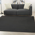 Nourison Home Nourison Essentials Black 7' x Square Area Rug - Easy Clean, Non Shedding, Bed Room, Living Room, Dining Room, Kitchen (7' x Square)