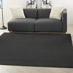Nourison Home Nourison Essentials Black 7' x Square Area Rug - Easy Clean, Non Shedding, Bed Room, Living Room, Dining Room, Kitchen (7' x Square)