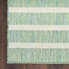 Nourison Home Positano Indoor/Outdoor Blue Green Ivory 8' x 10' Area Rug, Easy Cleaning, Non Shedding, Bed Room, Living Room, Dining Room, Backyard, Deck, Patio (8x10)