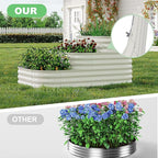 IDEALHOUSE Galvanized Metal Raised Garden Bed Kit, 61x42x31 Inch Outdoor Modular Planter Box for Vegetables, Herbs & Flowers, 3-in-1 Open-Base Design for Deep Root Growth, White