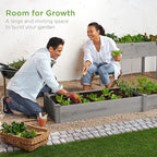 Best Choice Products 8x2ft Outdoor Wooden Raised Garden Bed Planter for Vegetables, Grass, Lawn, Yard - Gray