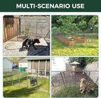 FXW Garden Fence Outdoor for The Yard – 45in(H) x 54.7ft(L) Heavy Duty Metal Animal Barrier for Dog and Rabbit, Decorative Dog Fence, 24 Panels, Silver