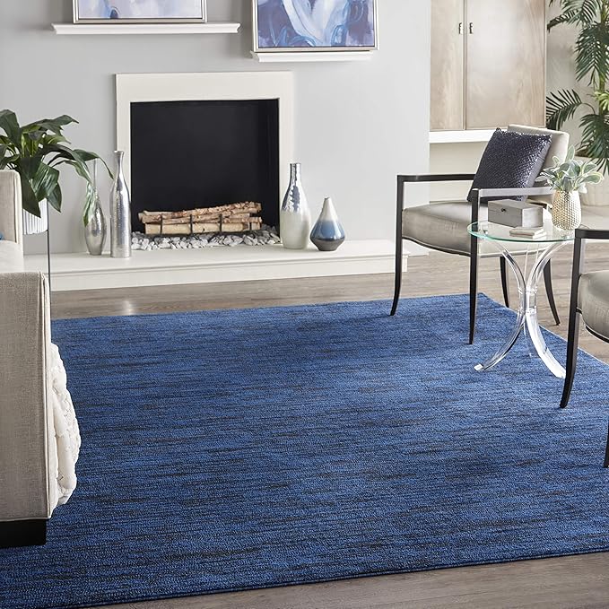 Nourison Home Nourison Essentials Midnight Blue 10' x 14' Area Rug - Easy Clean, Non Shedding, Bed Room, Living Room, Dining Room, Kitchen (10' x 14')