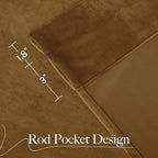 NICETOWN Gold Brown Velvet Curtains (2 Panels, 52-inch Wide x 108-inch Long), Luxury and Soft Thermal Insulated Velvet Curtains for Film, Extra Long Window Drapes for Large Door Windows
