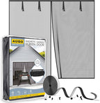 AUGO Garage Door Screen, 2 Car 8x7FT, Fiberglass mesh with Magnetic Closure, Heavy Duty Weighted Bottom, Easy Assembly & Pass, Hands Free Screen Door