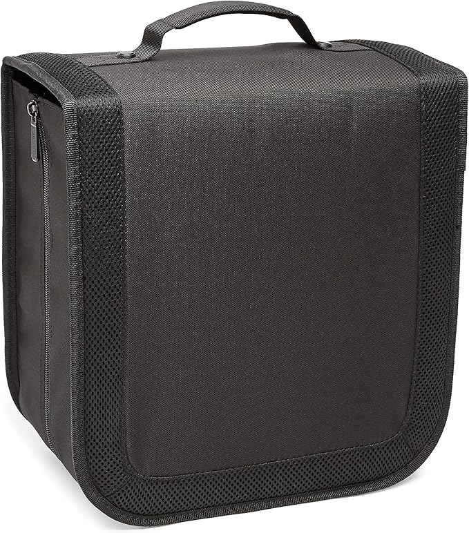 Amazon Basics Polyester CD/DVD Portable Storage Binder with Handle, 400-Capacity, Black