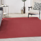 Nourison Home Nourison Essentials Brick Red 7' x Square Area Rug - Easy Clean, Non Shedding, Bed Room, Living Room, Dining Room, Kitchen (7' x Square)