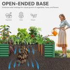YITAHOME 72x36x18 in Galvanized Raised Garden Bed Kit, Large Metal Planter Box with Gloves & Support Rod, Outdoor Flower Bed for Plants Vegetables, Green