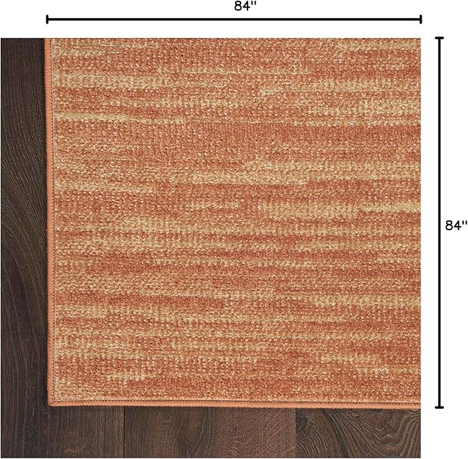 Nourison Home Nourison Essentials Rust 7' x Square Area Rug - Easy Clean, Non Shedding, Bed Room, Living Room, Dining Room, Kitchen (7' x Square)