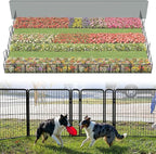 FXW Garden Fence Outdoor for The Yard – 32in(H) x 72.9ft(L) Heavy Duty Metal Animal Barrier for Dog and Rabbit, Decorative Dog Fence, 32 Panels, Black