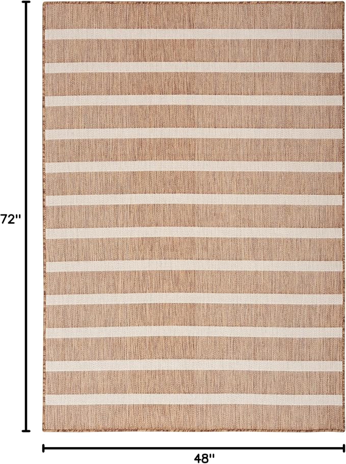 Nourison Home Positano Jute Ivory 4' x 6' Area Rug - Easy Clean, Non Shedding, Bed Room, Living Room, Dining Room, Kitchen (4' x 6')