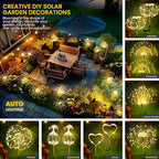 GIGALUMI Garden Decor Outdoor Lights 120LED 6Pack, Solar Garden Lights for Christmas Outside Fairy Firework Decorative,Solar Powered for Yard Pathway Flowerbed Planter Balcony Patio Decor (Warm White