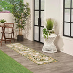 Nourison Home Aloha Ivory Green 2'3" x 8' Area Rug - Easy Clean, Non Shedding, Bed Room, Living Room, Dining Room, Kitchen (8' Runner)