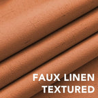 H.VERSAILTEX 100% Blackout Curtains for Bedroom Thermal Insulated Linen Textured Curtains Heat and Full Light Blocking Drapes Living Room Curtains 2 Panel Sets, Orange, 52x108 Inch