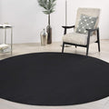 Nourison Home Nourison Essentials Black 8' x Round Area Rug - Easy Clean, Non Shedding, Bed Room, Living Room, Dining Room, Kitchen (8' x Round)