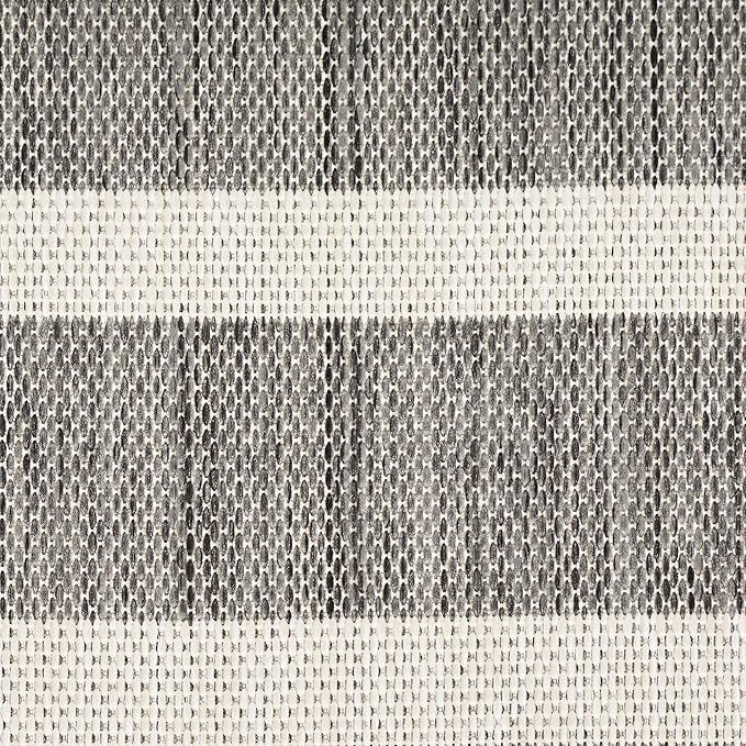 Nourison Home Positano Charcoal Ivory 2' x 6' Area Rug - Easy Clean, Non Shedding, Bed Room, Living Room, Dining Room, Kitchen (6' Runner)