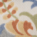 Nourison Home Aloha Ivory Blue 5'3" x 7'5" Area Rug - Easy Clean, Non Shedding, Bed Room, Living Room, Dining Room, Kitchen (5' x 8')