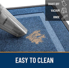OLANLY Front Door Mat Indoor Outdoor Entrance, Waterproof All-Season, All-Weather Doormat, Sturdy Natural Rubber, Fade Resistant, Low Profile, Easy Clean Patio Porch Entryway Mat, 47x17, Light Blue