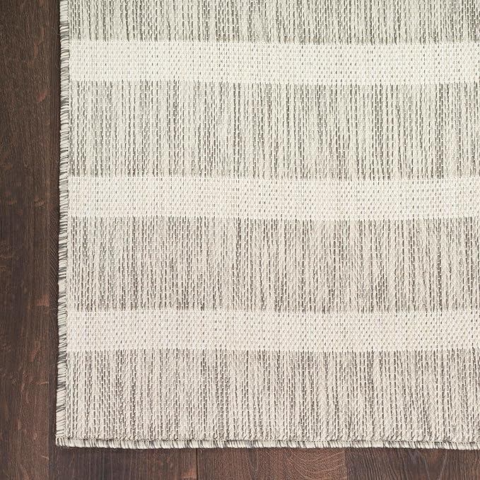 Nourison Home Positano Grey Ivory 9' x 12' Area Rug - Easy Clean, Non Shedding, Bed Room, Living Room, Dining Room, Kitchen (9' x 12')