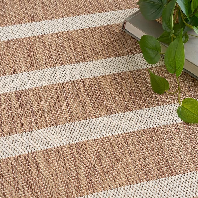 Nourison Home Positano Jute Ivory 8' x 10' Area Rug - Easy Clean, Non Shedding, Bed Room, Living Room, Dining Room, Kitchen (8' x 10')