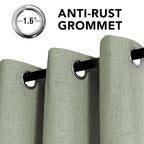 H.VERSAILTEX Linen Curtains 100% Blackout Curtains for Bedroom 96 inch Long Full Light Blocking Nature Linen Blended Window Curtains for Living Room Nickel Grommet (2 Panels, Heathered Tea)