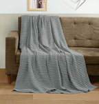 Utopia Bedding Cool Grey 100% Cotton Waffle Blanket 300 GSM [Queen - 90x90 Inch] Soft Lightweight Breathable Bed Blanket for All Season