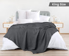 Utopia Bedding Charcoal 100% Cotton Waffle Blanket 300 GSM [King - 90x108 Inch] Soft Lightweight Breathable Bed Blanket for All Season