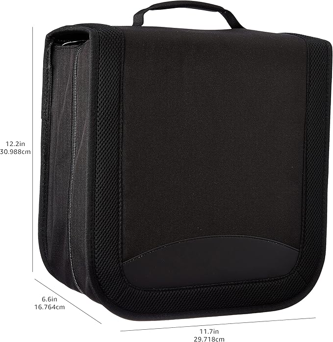 Amazon Basics Polyester CD/DVD Portable Storage Binder with Handle, 400-Capacity, Black