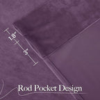 NICETOWN Lavender Purple Velvet Curtains 84 inches Long for Office Studio Office Infant, Thick and Smooth Classical Elegant Room Darkening Home Decor Window Treatments, 2 Pieces, 52" W by 84" L