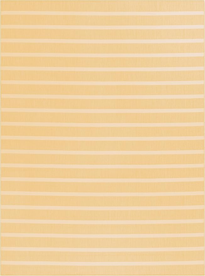 Nourison Home Positano Yellow Ivory 9' x 12' Area Rug - Easy Clean, Non Shedding, Bed Room, Living Room, Dining Room, Kitchen (9' x 12')