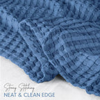 Utopia Bedding Wedgewood 100% Cotton Waffle Blanket 300 GSM [Queen - 90x90 Inch] Soft Lightweight Breathable Bed Blanket for All Season