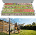 FXW Garden Fence Outdoor for The Yard – 45in(H) x 109.4ft(L) Heavy Duty Metal Animal Barrier for Dog and Rabbit, Decorative Dog Fence, 48 Panels, Black