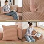 110” Cloud Sectional Couch, Boneless Sofa for Living Room, Modular Sectional Sofa with Deep Seat, Comfy Fluffy Couch with L-Shaped Chaise, No Assembly Required (Right-Facing Chaise, Camel)