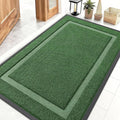 OLANLY Front Door Mat Indoor Outdoor Entrance, Waterproof All-Season, All-Weather Doormat, Sturdy Natural Rubber, Fade Resistant, Low Profile, Easy Clean Patio Porch Entryway Mat, 59x40, Green