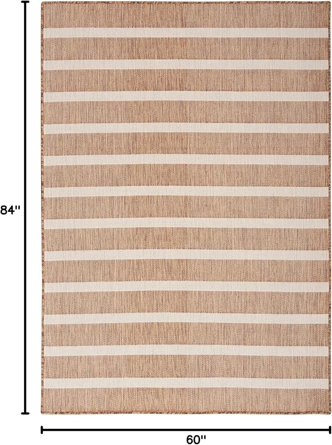 Nourison Home Positano Jute Ivory 5' x 7' Area Rug - Easy Clean, Non Shedding, Bed Room, Living Room, Dining Room, Kitchen (5' x 7')