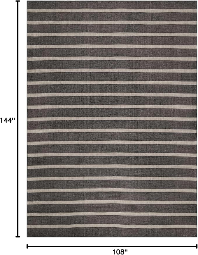 Nourison Home Positano Black Ivory 9' x 12' Area Rug - Easy Clean, Non Shedding, Bed Room, Living Room, Dining Room, Kitchen (9' x 12')