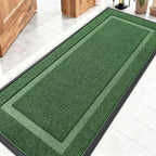 OLANLY Front Door Mat Indoor Outdoor Entrance, Waterproof All-Season, All-Weather Doormat, Sturdy Natural Rubber, Fade Resistant, Low Profile, Easy Clean Patio Porch Entryway Mat, 59x20, Green