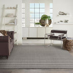 Nourison Home Positano Charcoal Ivory 8' x 10' Area Rug - Easy Clean, Non Shedding, Bed Room, Living Room, Dining Room, Kitchen (8' x 10')